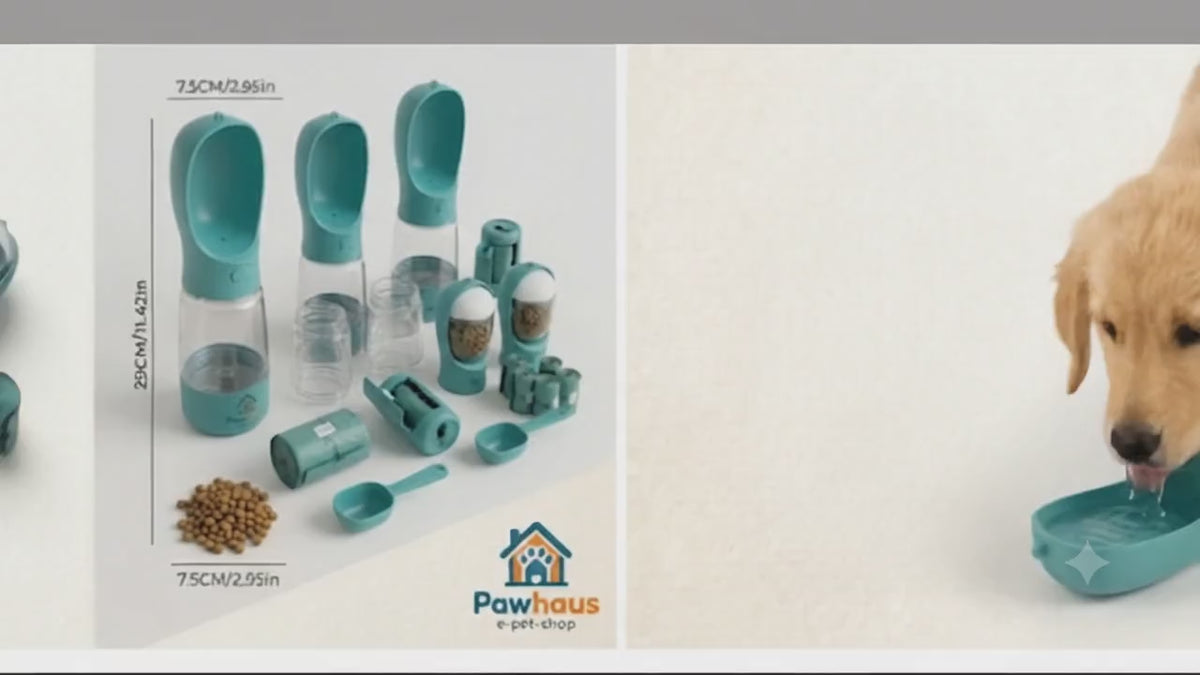 PawHaus™ Hydro – Portable Pet Water Bottle with Built-in Drinking Bowl